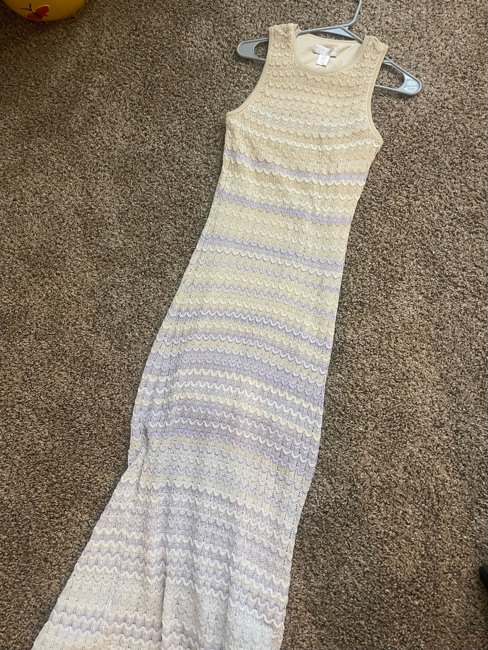 Caroline Constas Knit Chevron Maxi Dress